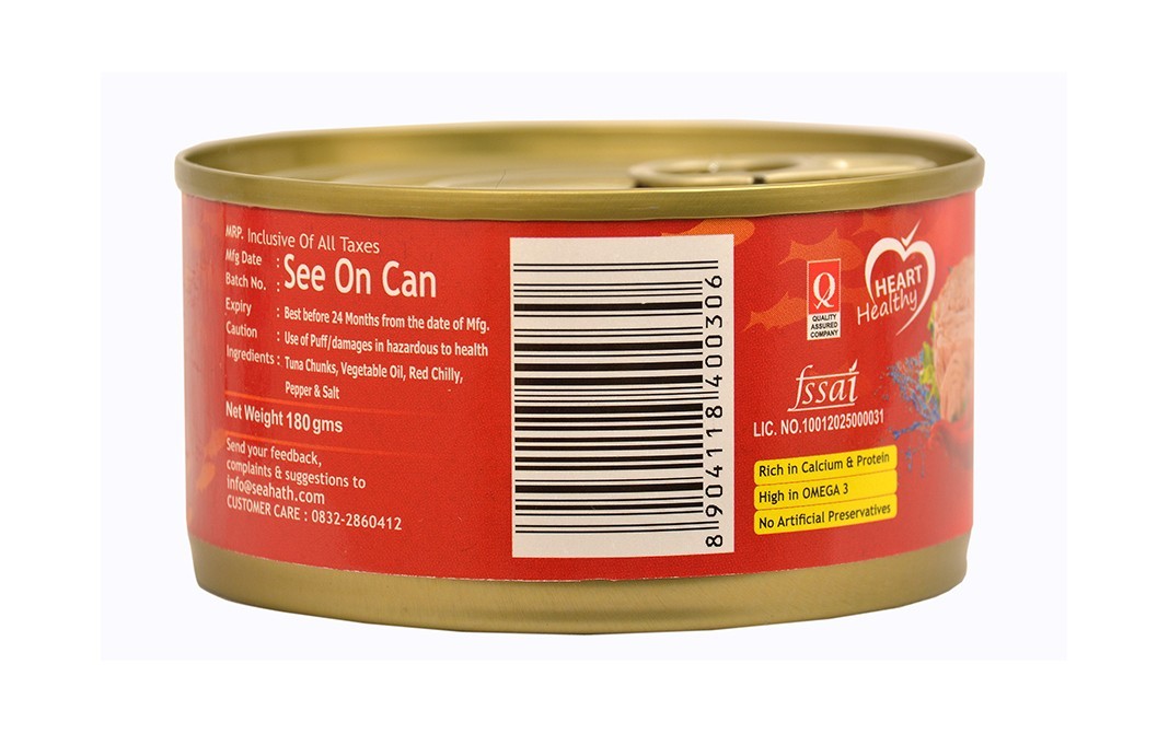 Oceans Secret Tuna Chunks In Veg. Oil With Red Chilly & Cracked Pepper   Tin  180 grams